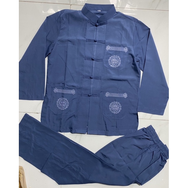 Đồ Lam Đi Chùa # Lãnh Tụ Thêu 3Túi# Nam # Đồ Bộ Nam # Quần Áo