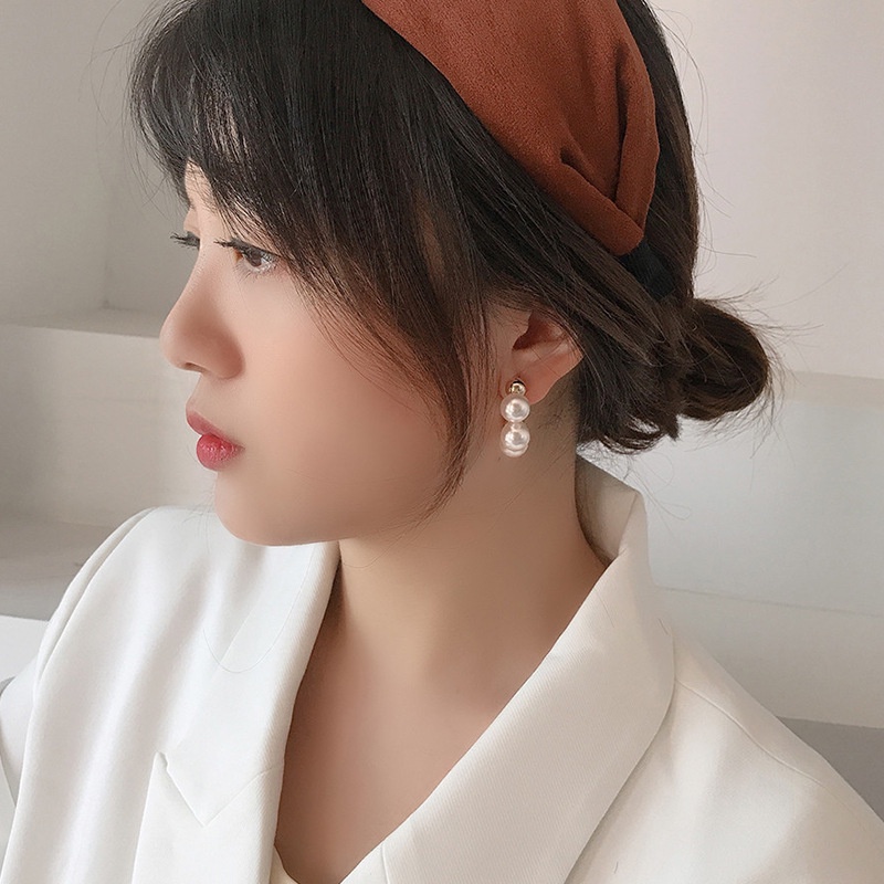 Bông Tai Bạc 925 Đính Ngọc Trai Đơn Giản Phong Cách Hàn Quốc Thời Trang