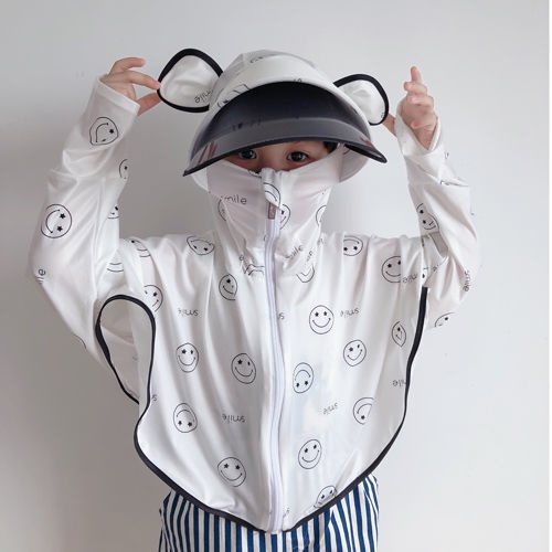 Áo Khoác Chống Nắng Chống Tia Cực Tím Kèm Khẩu Trang Thiết Kế Dễ Thương Thời Trang Mùa Hè Cho Bé