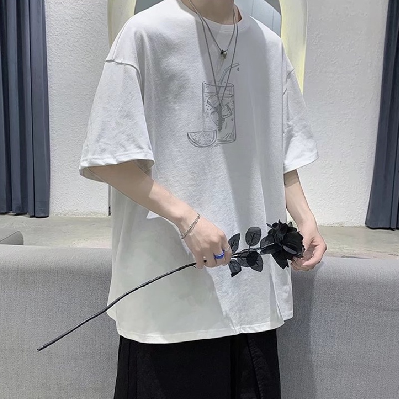 Áo Thun Tay Ngắn Dáng Suông In Họa Tiết Hiphop Đường Phố Phong Cách Hàn Quốc Thời Trang unisex size M-8XL