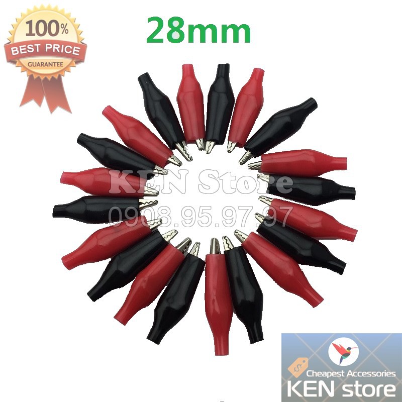 Bộ 10 đầu kẹp cá sấu size 28mm