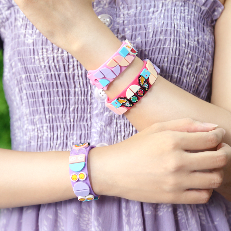 Vòng đeo tay silicone kết hợp khối lắp ghép mô hình lắp ráp sáng tạo cho trẻ em