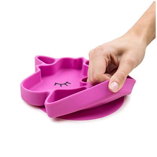 Unicorn Strong Grip Silicone Hút Dĩa Đĩa ăn cho bé Bộ đồ ăn trẻ em BPA Miễn phí cho trẻ sơ sinh Đĩa