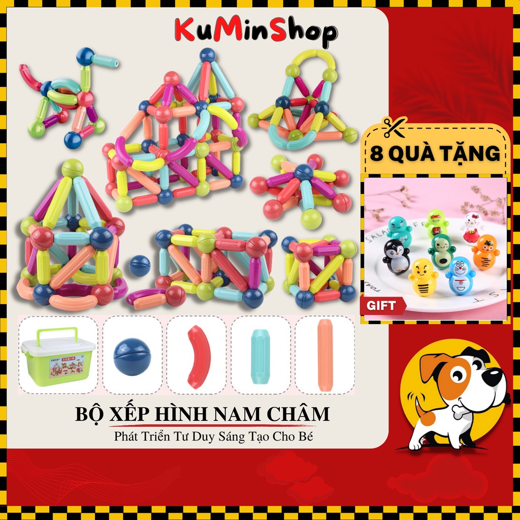 Xếp hình nam châm, đồ chơi thông minh cao cấp KuMin Shop
