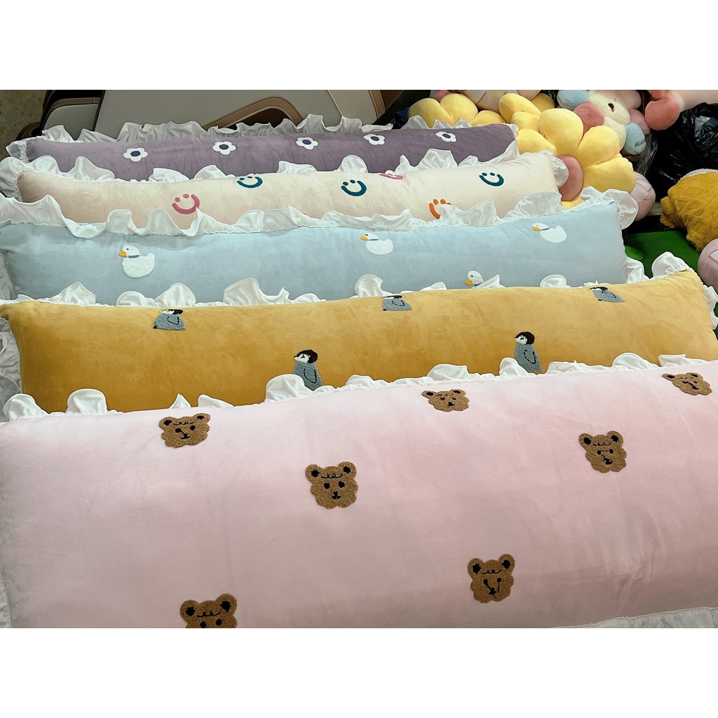 Gối tựa đầu giường , đệm đầu giường Siêu Đáng yêu Viền Ren , Hoạ Tiết Nổi