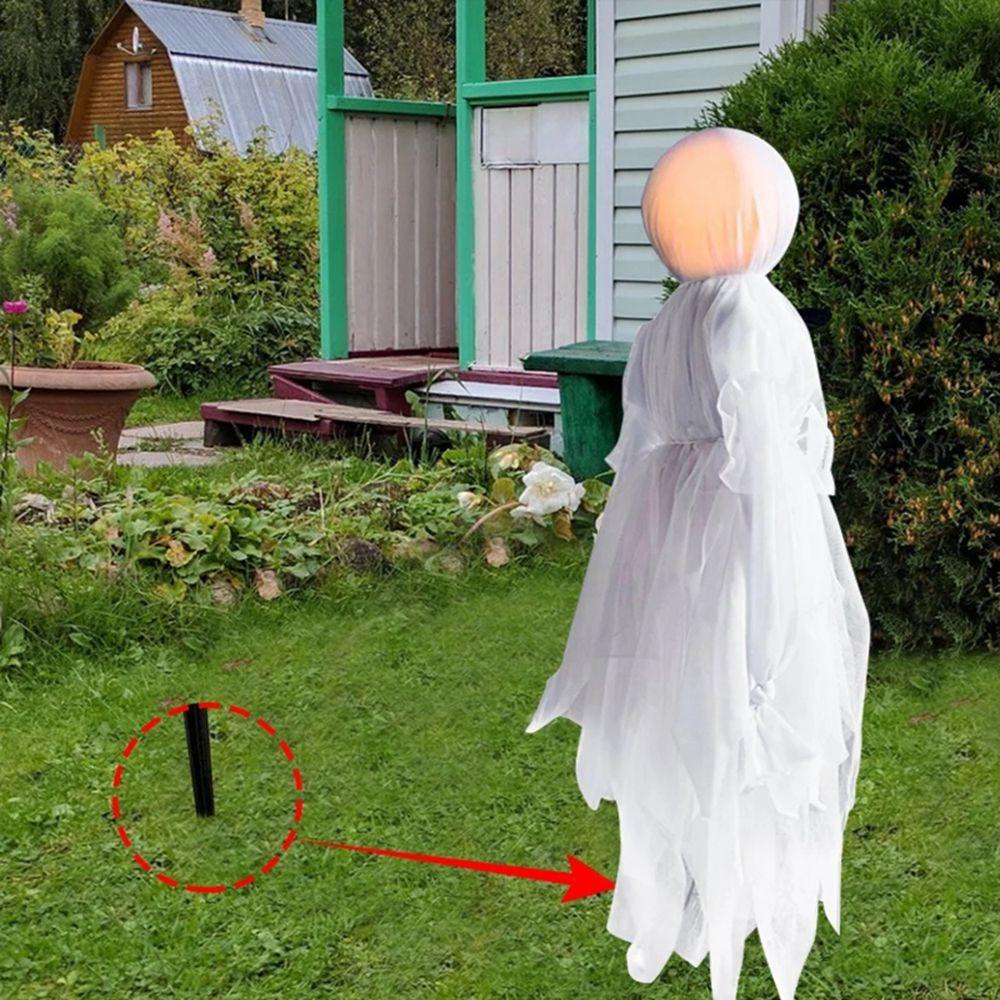 YIYU Hình Nộm Ma Cầm Tay Màu Trắng Dạ Quang Treo Trang Trí Sân Vườn