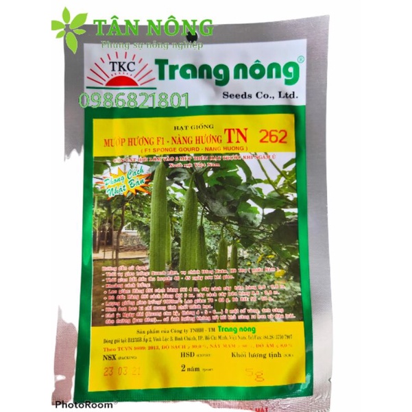 Hạt giống mướp hương f1 - nàng hương TN 262 - trang nông gói 5g