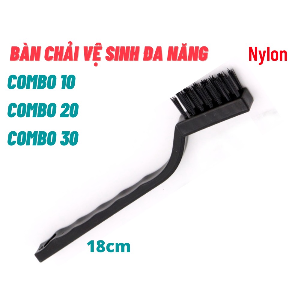 Combo Bàn Chải Vệ Sinh Đa Năng Chất Liệu Nylon Dùng Chà Rửa Tiện Lợi