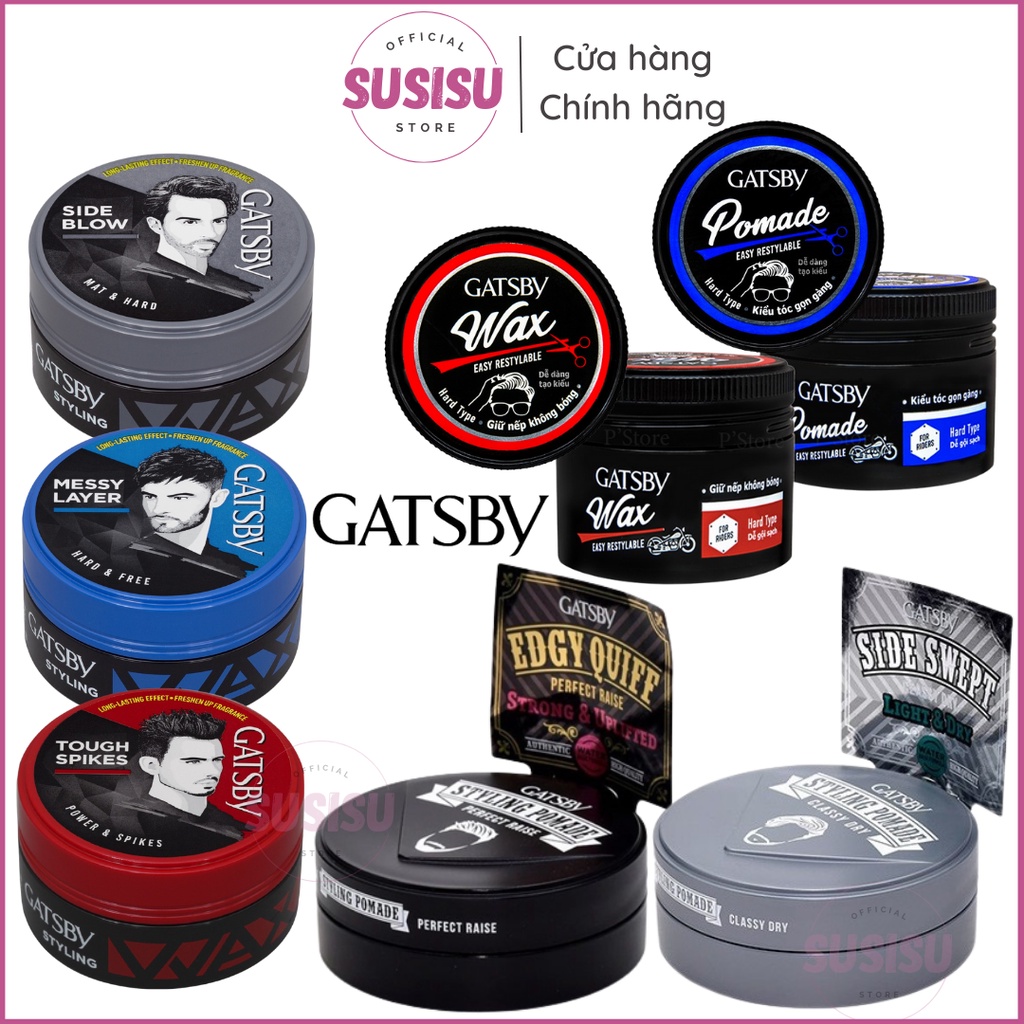 Sáp vuốt tóc nam GATSBY MESSY SCRUNCH LAYERED/TOUGH SPIKES/SIDE BLOW