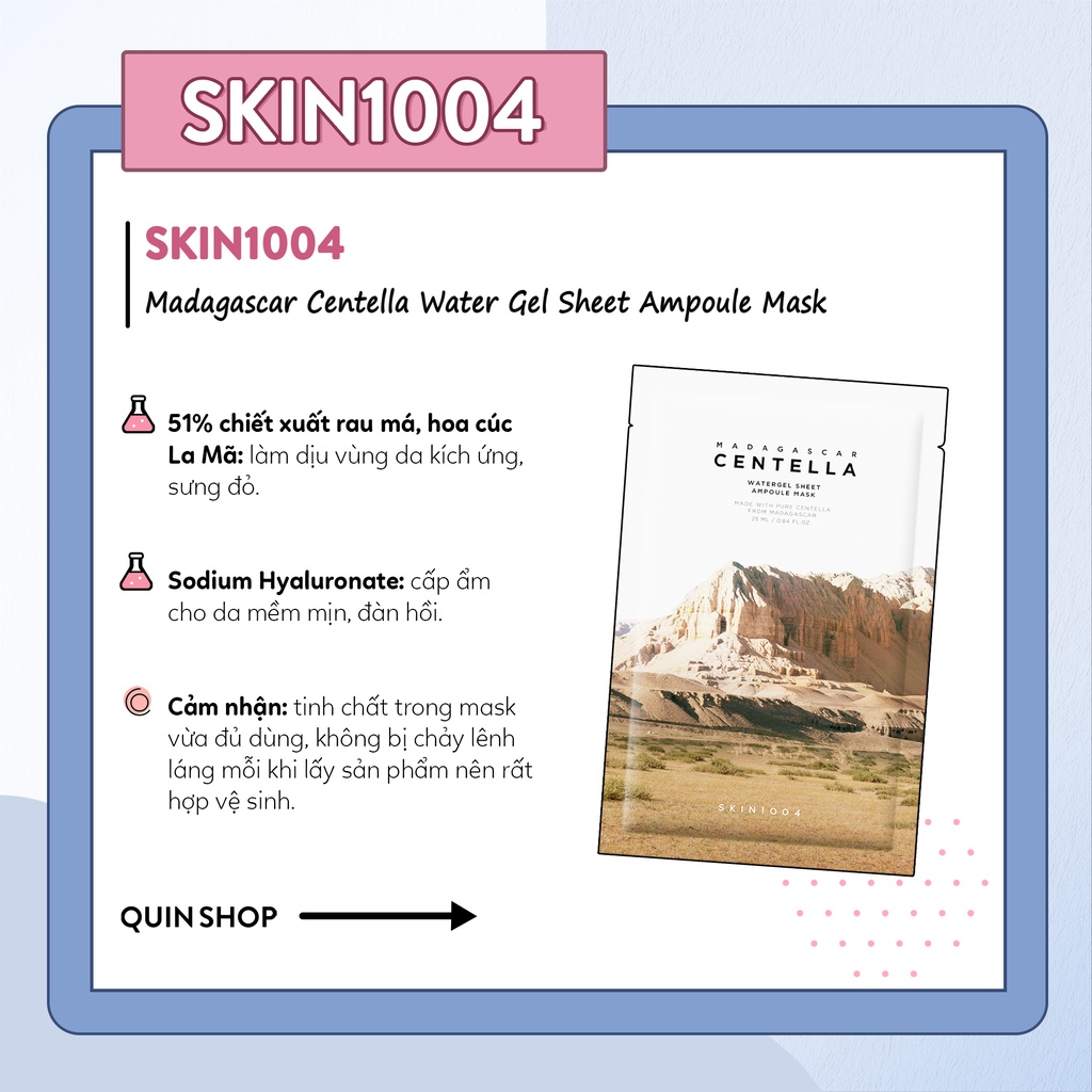Mặt Nạ Giấy Làm Dịu Da Skin1004 Madagascar Centella Water Gel Sheet Ampoule Mask