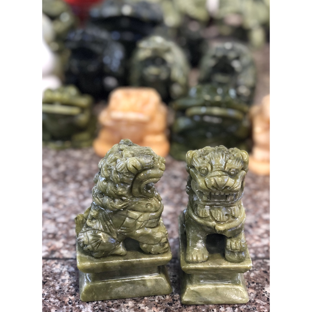 cặp Kỳ Lân Phong Thủy - 10cm để bàn serpentine