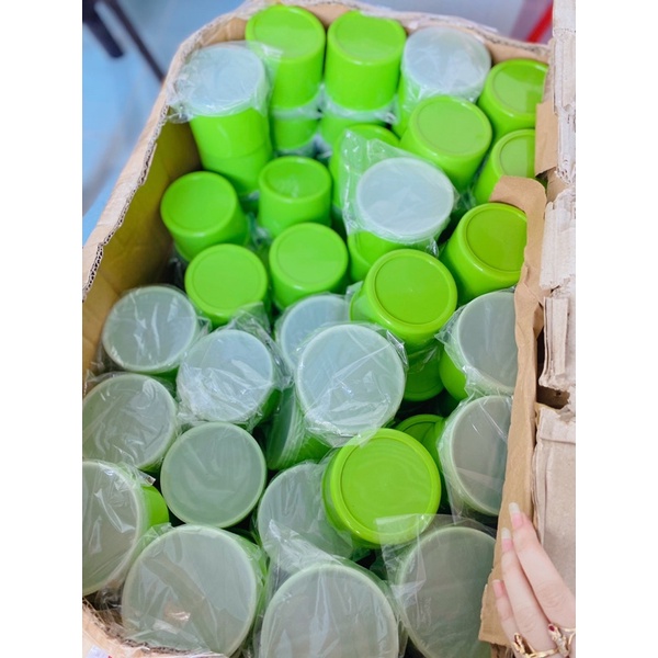 Hủ đựng kem 500g màu full xanh lá