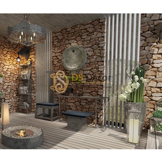 Giấy Dán Tường 3D Họa Tiết Giả Đá 3D043