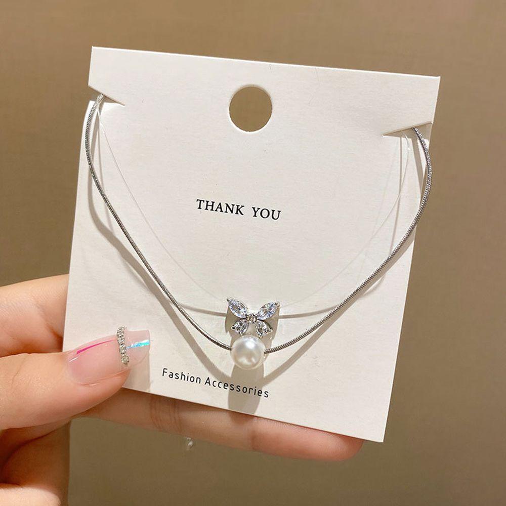Epoch set 2 Vòng Cổ Choker Hai Lớp Đính Đá Zircon Đơn Giản Thời Trang Cho Nữ