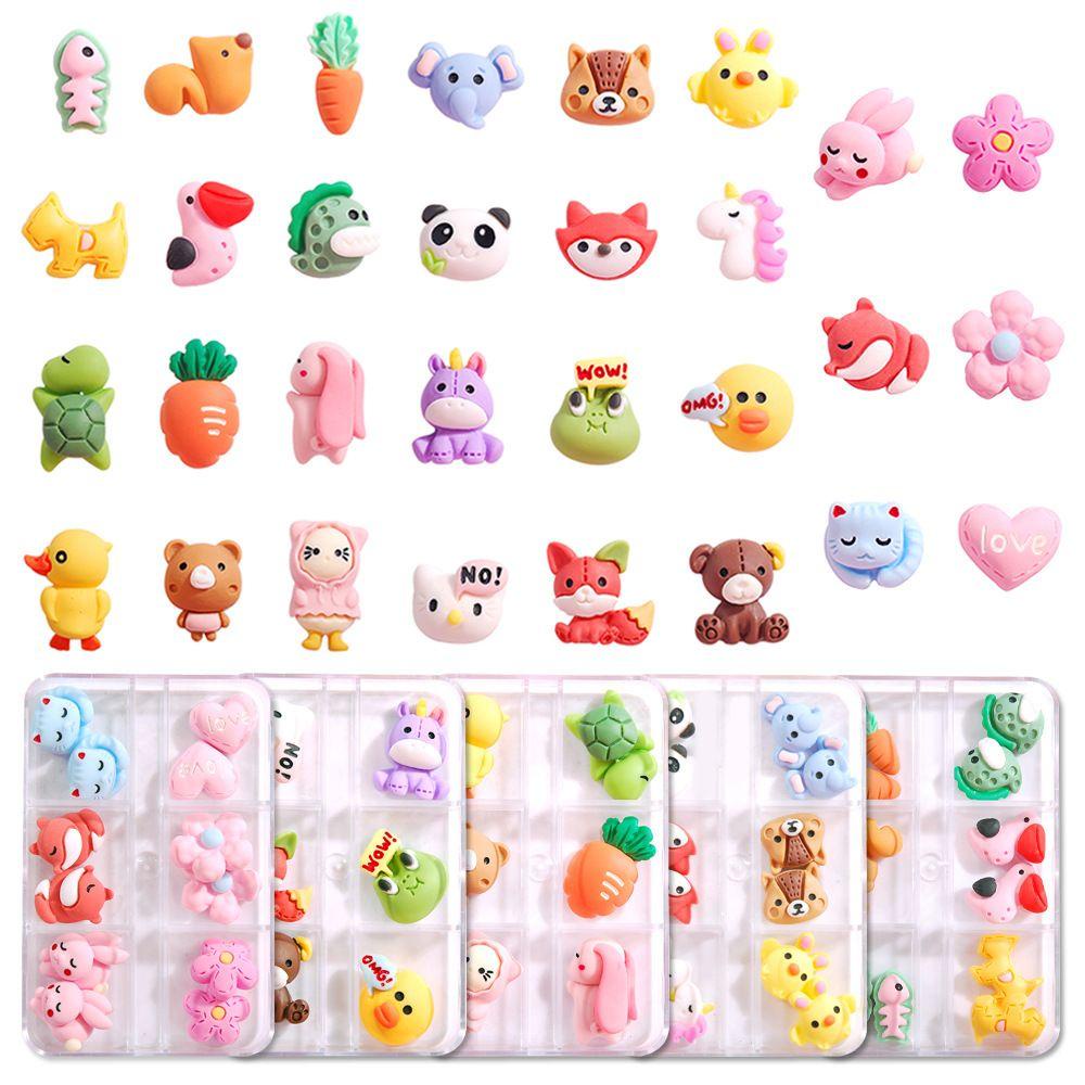 OCEANMAP Phụ Kiện Trang Trí Móng Tay Hình Động Vật Hoạt Hình Xinh Xắn