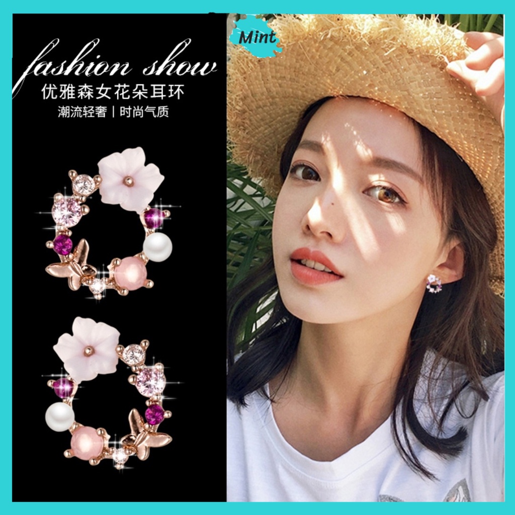 Bông Tai Nữ ❤️KHÔNG GÂY DỊ ỨNG❤️ Khuyên Tai Tròn Chuôi Bạc S925 Kiểu Mới Thanh Lịch Phong Cách Hàn Quốc