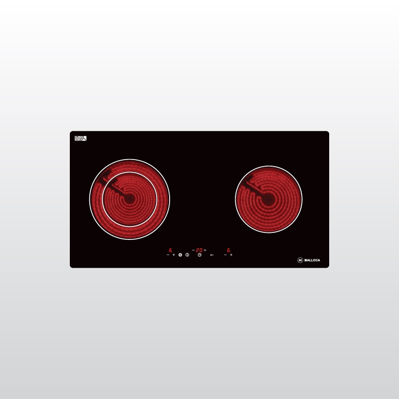 Bếp điện 2 vùng nấu Malloca MH-02R - Linh kiện Châu Âu, Bảo hành chính hãng 3 năm