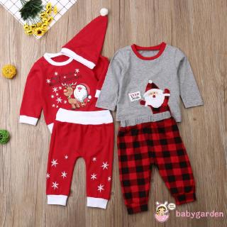 Áo thun in hình ông già Noel và quần dài cho bé