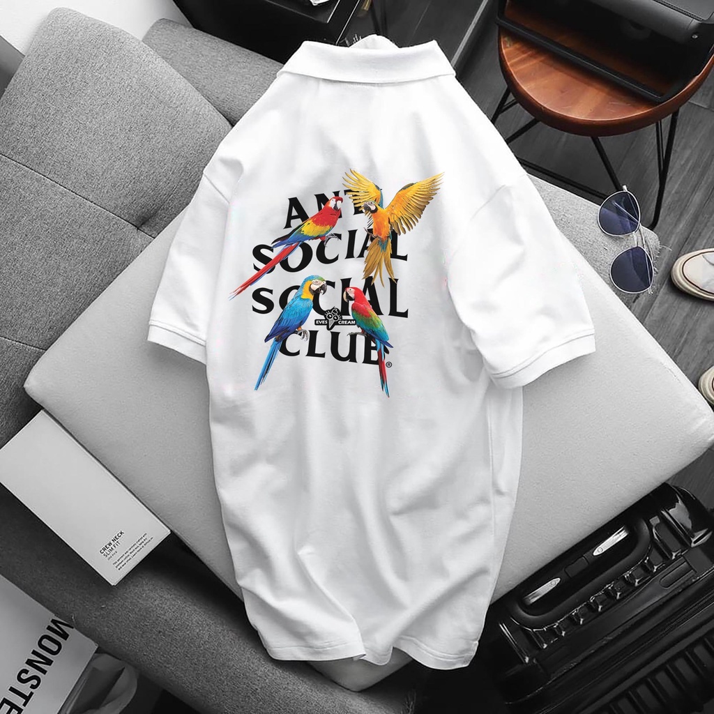 Áo POLO ATSSCL, chất Thun Cá Sấu Poly Thái full size Nam Nữ, Áo có cổ trắng đen, cổ trụ Unisex, KKimShop