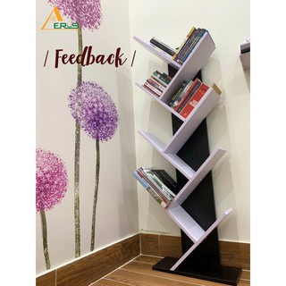 [Mã LIFEBKA5 giảm 10% tối đa 1 Triệu đơn 500k] Kệ sách gỗ đứng hình xương cá 9 tầng đa năng, tiện dụng (KS-30)