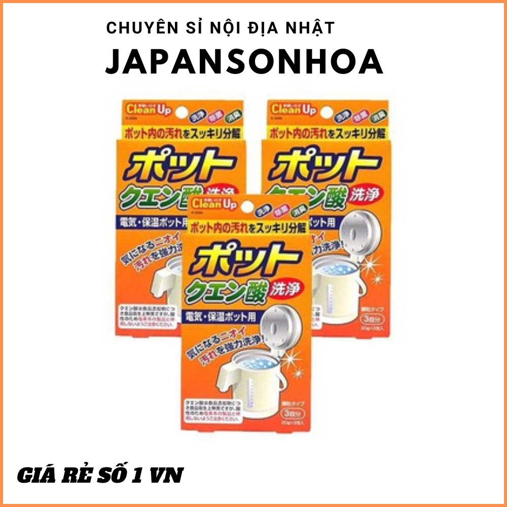 SET 3 GÓI BỘT KHỬ CẶN BÌNH ĐUN NƯỚCCHÍNH HÃNG  giúp tẩy sạch cặn bám bẩn trong bình đun nước