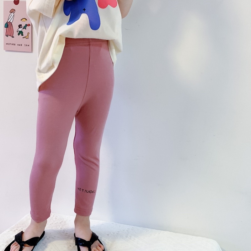 Quần legging cotton bé gái chất mềm mỏng co giãn nhiều