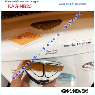 Nút nhấn xả bồn cầu 2 nhấn KAG-NB23 kiểu tam giác, nút ấn xả nước 2 nhấn xả bồn cầu nhấn êm xả tốt
