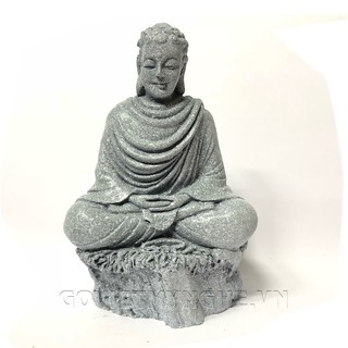 Tượng Đá Phật Thích Ca Ngồi Thiền Định Trang Trí Phong Thủy - Đá Xám