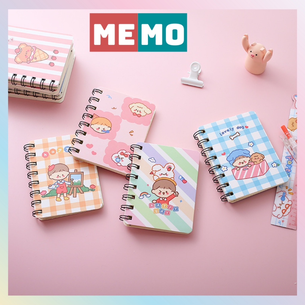 Sổ tay ghi chép lò xo mini, notebook, sổ tay cute MEMO