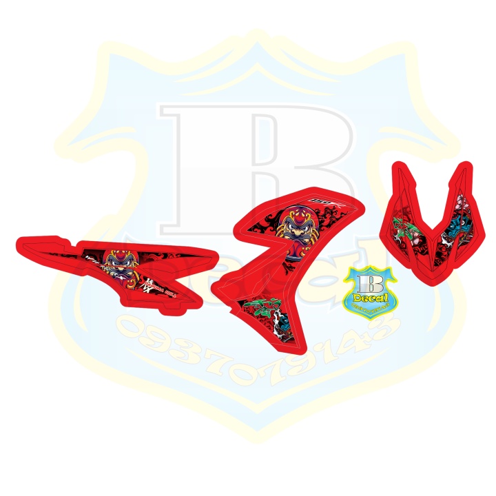 ( Quí khách vui lòng mang ra tiệm cho thợ dán ) Tem winner X DARUMA đỏ