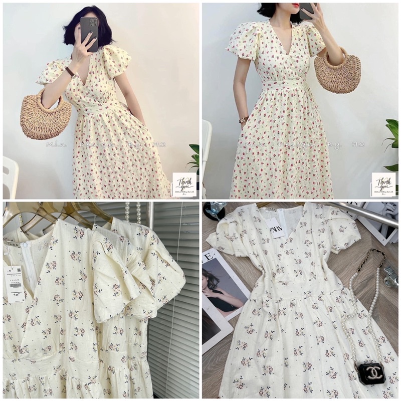 💕FREESHiP💕Váy hoa cổ tim cho các chị em diện đi chơi và đi làm đều được.Free size,From