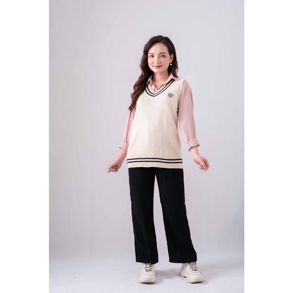 [Mã INCU20 giảm 20K đơn 150K] Áo len ghi lê mác A dáng thể thao OVY SHOP