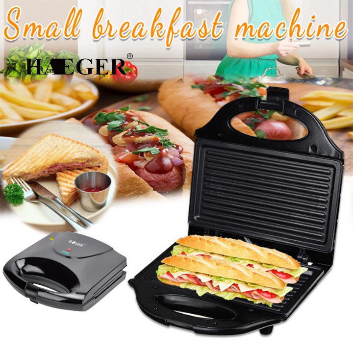 [Mã ELHADEV giảm 4% đơn 300K] Máy Kẹp Ép Bánh Mì Sandwich, Nướng Thịt BBQ HAEGER 750W