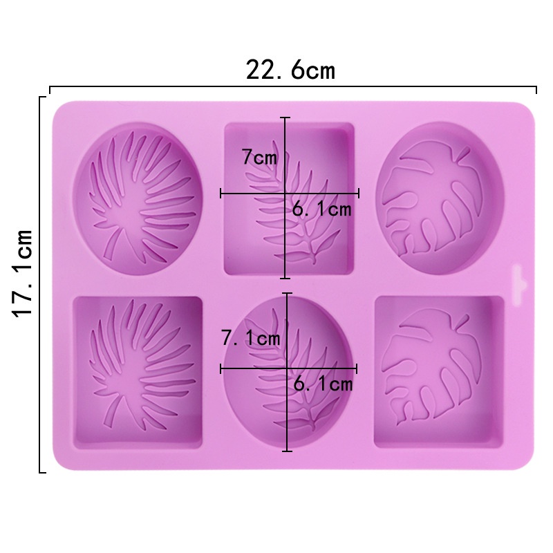 Khuôn Silicone 6 Ngăn Hình Chữ Nhật Làm Bánh / Xà Phòng / Socola