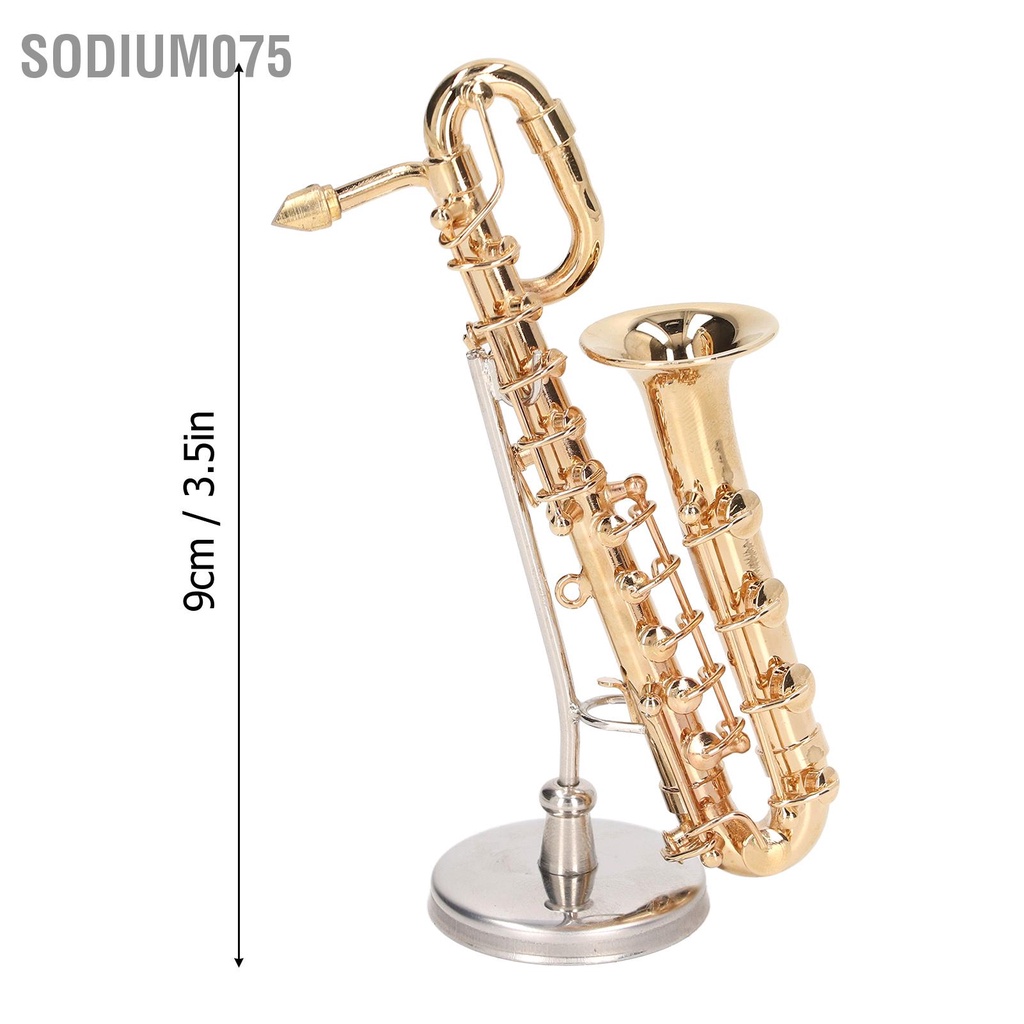 Có thể bán buôn Đồng thau Thu nhỏ Saxophone Mini Mô hình Nhạc cụ Bản sao Ngôi nhà búp bê Trang trí nội thất Sodium075 Hàng giao ngay