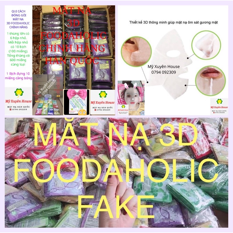 Mặt Nạ 3D Foodaholic Chính Hãng Hàn Quốc