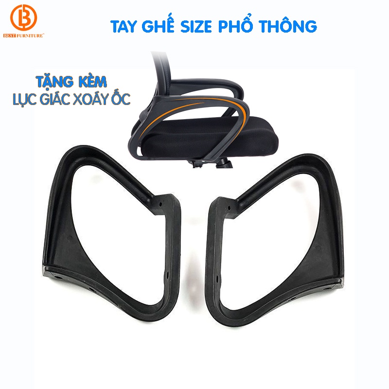 Tay ghế xoay văn phòng size phổ thông, phụ kiện thay thế tay ghế gãy