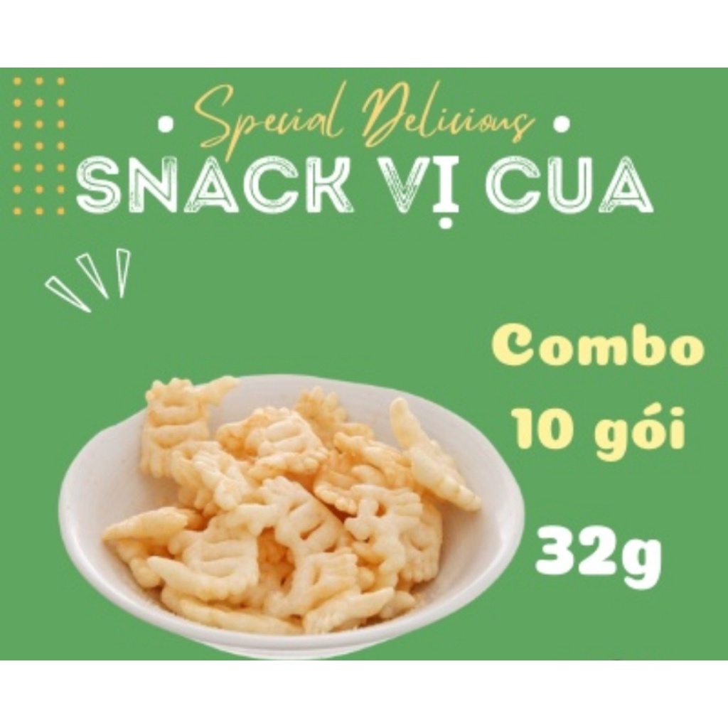 10 bịch bánh Snack Cua Kinh Do -  bim bim vị cua xanh  ( combo 10x 32g )