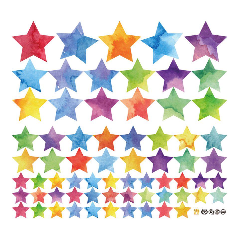 Decal Dán Tường Hình Ngôi Sao Nhiều Màu Sắc