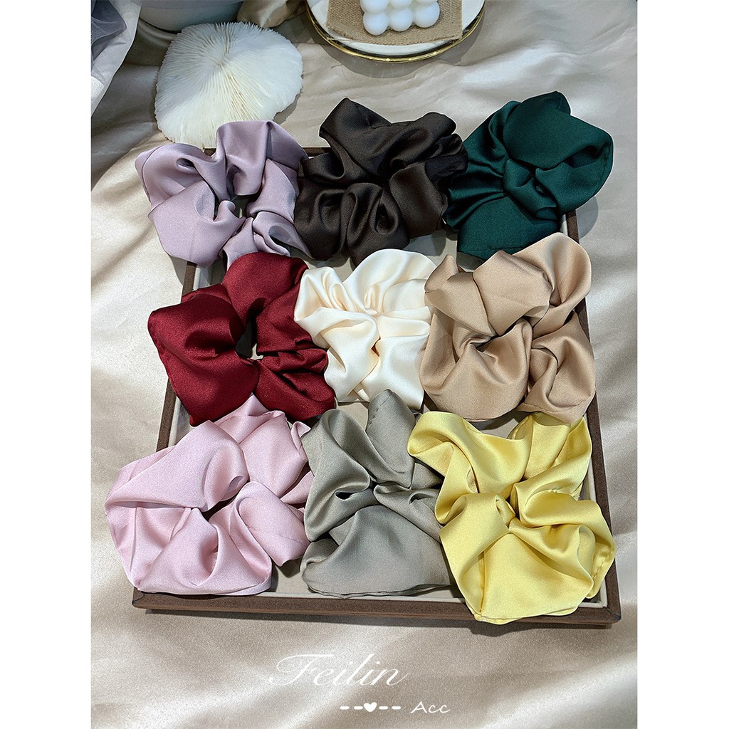 Cột Tóc Vải Scrunchies - Dây Buộc Tóc Vải Các Màu Vintage (Phi Bóng)