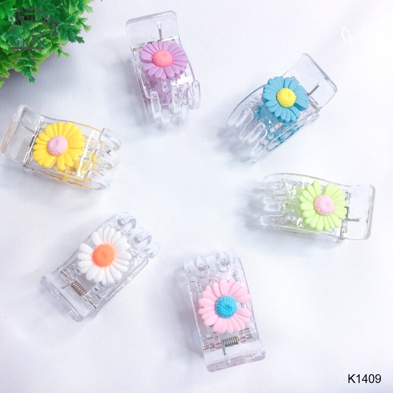 Kẹp Càng Cua 3_5 Răng Đính Hoa - Trái Cây - Con Vật Cute Phô Mai Que