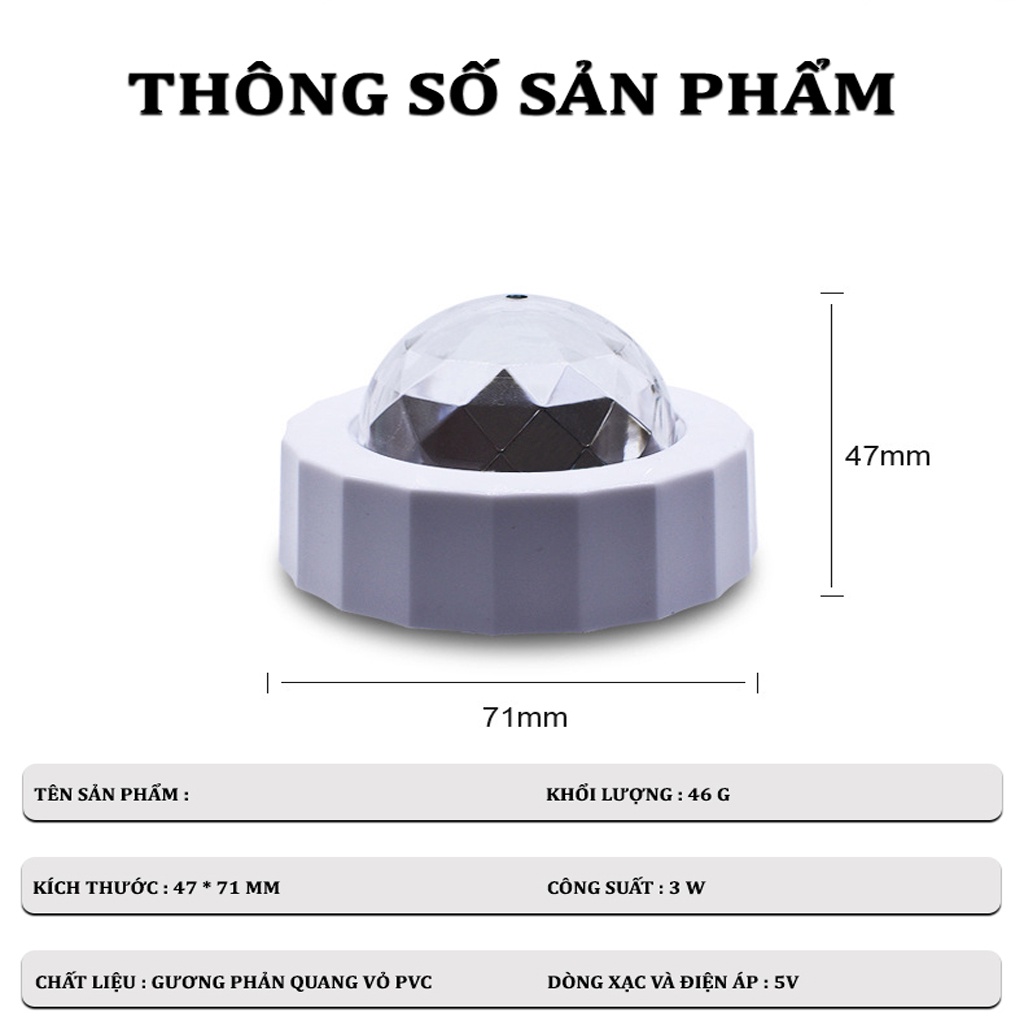 Đèn Led DJ Cho Ô Tô Cảm Biến, Tự Động Nhấp Nháy Theo Nhạc – Sạc Pin Cổng USB CARZONE.TOP