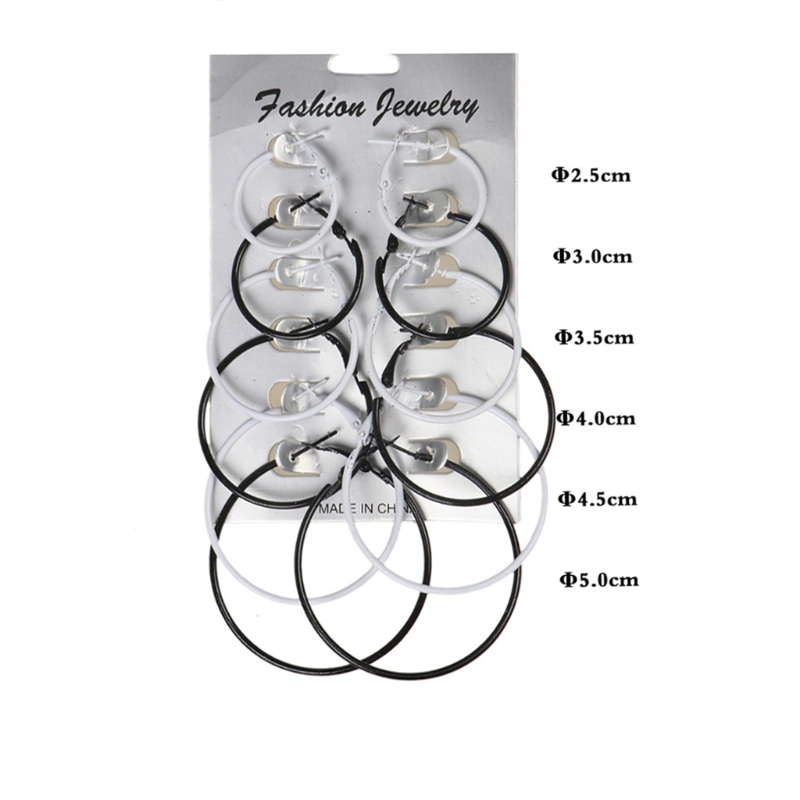 Set 6 Cặp Hoa Tai Dạng Vòng Thời Trang Dành Cho Nữ