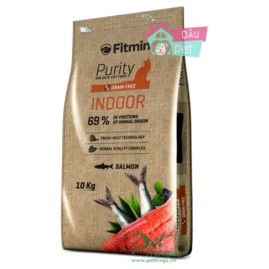 Thức Ăn Hạt Khô Cho Mèo Trưởng Thành Fitmin Purity Grain Free Indoor 1kg