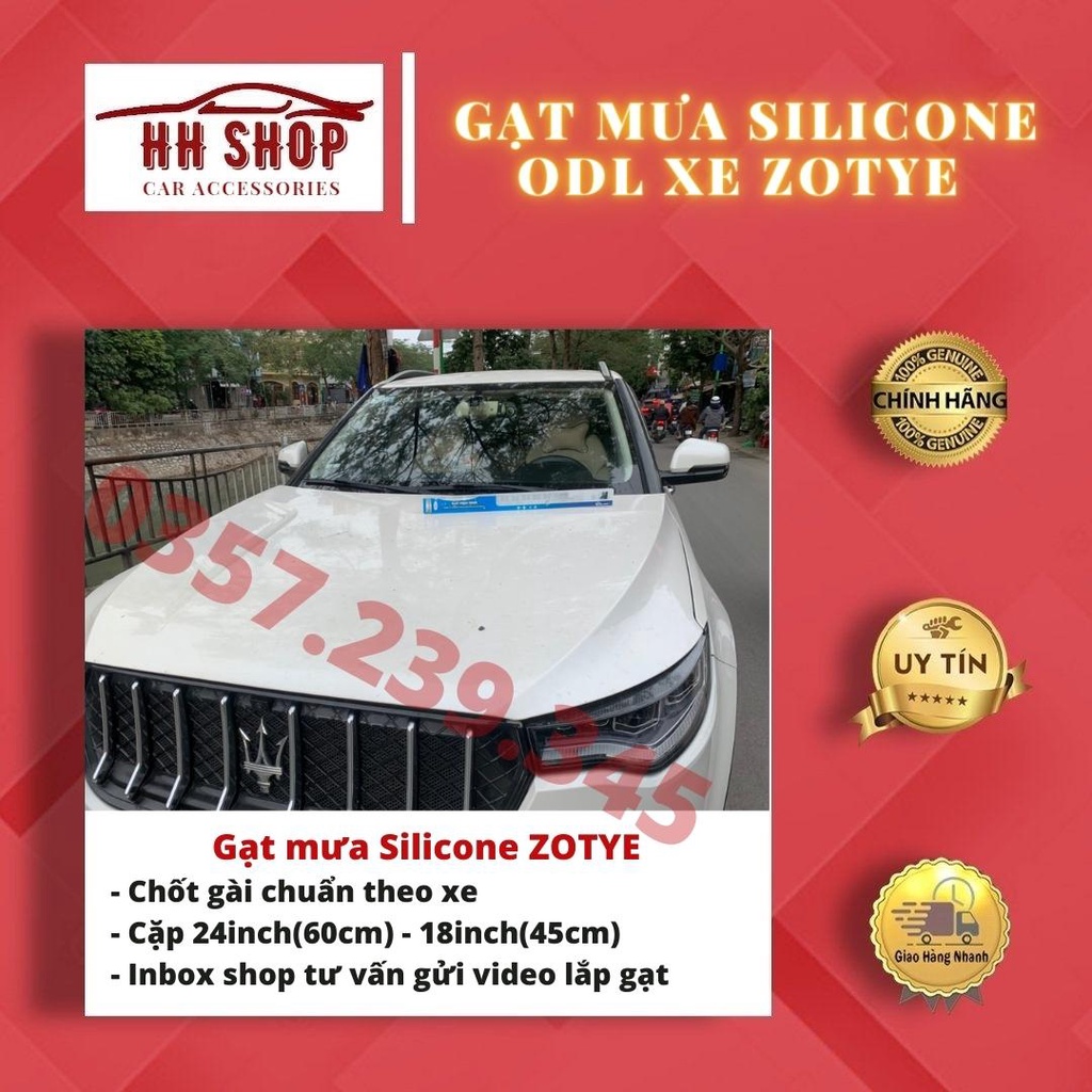 Gạt mưa ô tô ZOTYE Z8 ❗CHÍNH HÃNG❗ Gạt mưa Silicone ODL đa năng - Gạt nước ô tô Gạt TRƯỚC - Gạt SAU, Êm Sạch Bền