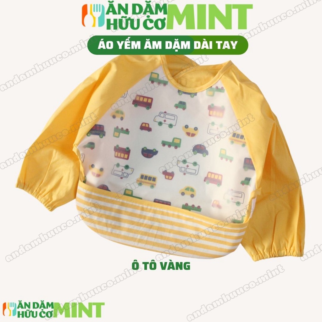 Áo yếm ăn dặm dài tay yếm ăn dặm chống thấm cho bé từ 6m+ Ăn dặm hữu cơ Mint
