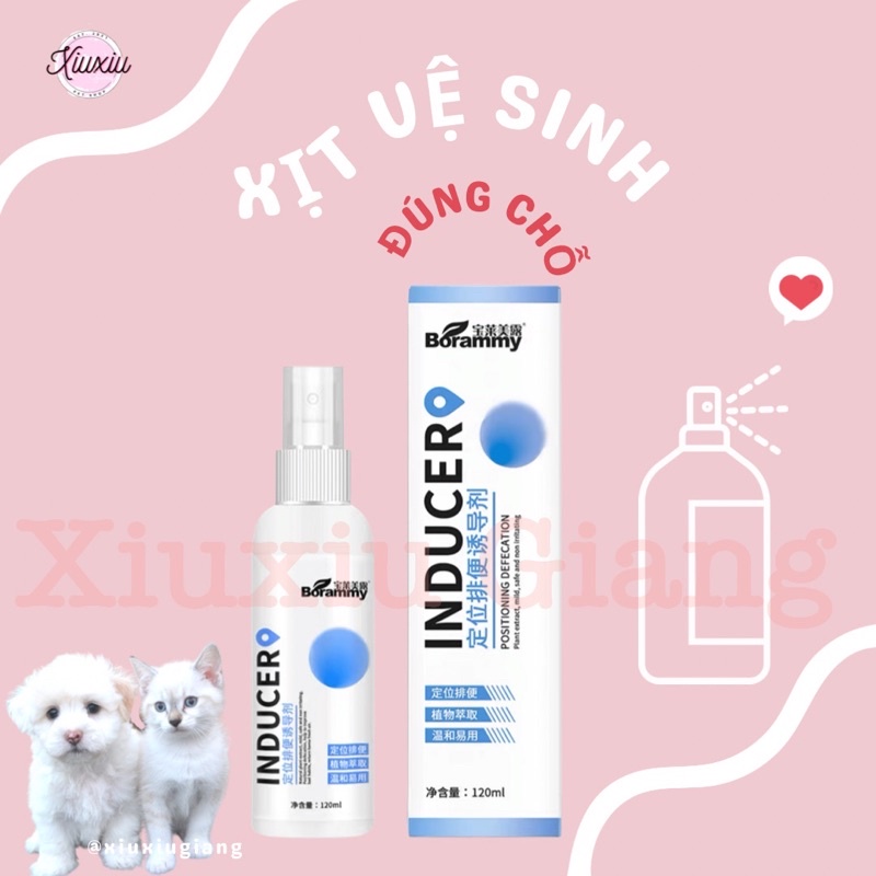 Bình Xịt Hướng Dẫn Chó Mèo Đi Vệ Sinh Đúng Chỗ Borammy/ 70 Present 120ml - Xiuxiu Gian