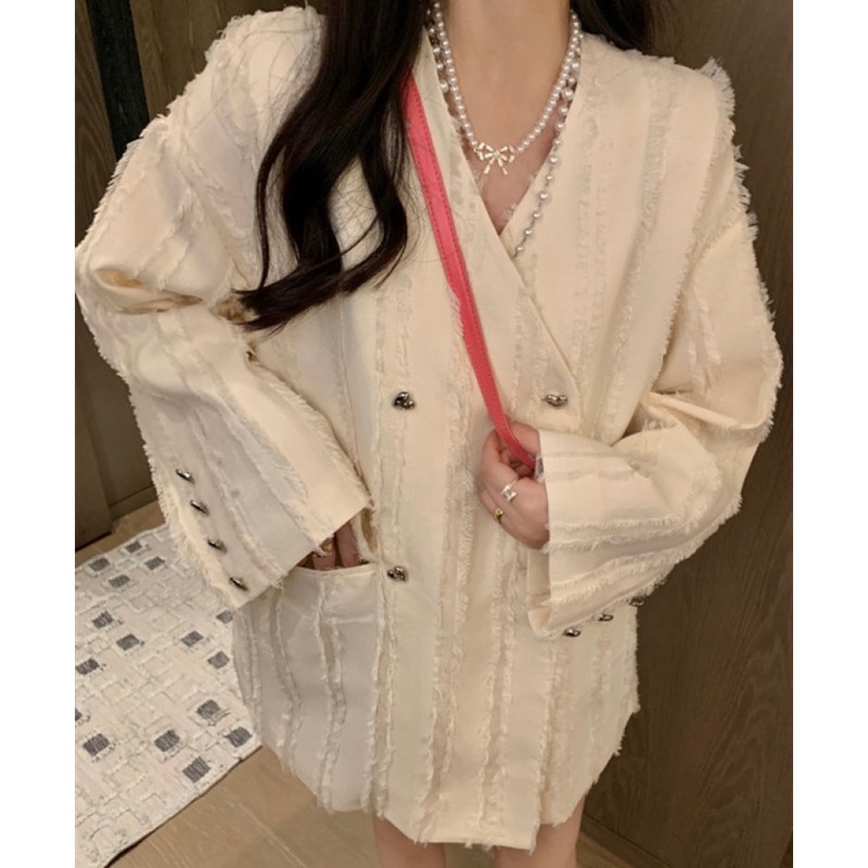 Áo Khoác Nữ Dài Tay Cổ Bẻ Thời Trang Hàn