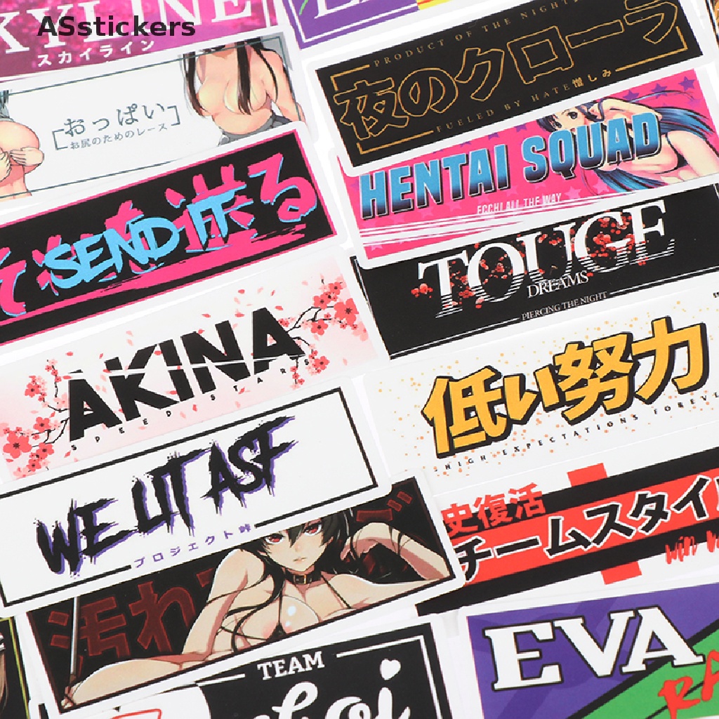 Bộ 50 Miếng Dán JDM Phong Cách Thời Trang Đa Ứng Dụng Cho Ván Trượt / Laptop / Xe Hơi