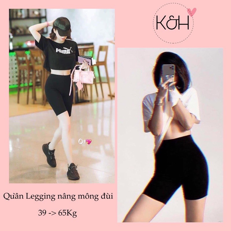 Quần legging ngố nâng mông kèm túi KH124, Quần legging đùi lưng cao cạp chun full túi cho nữ